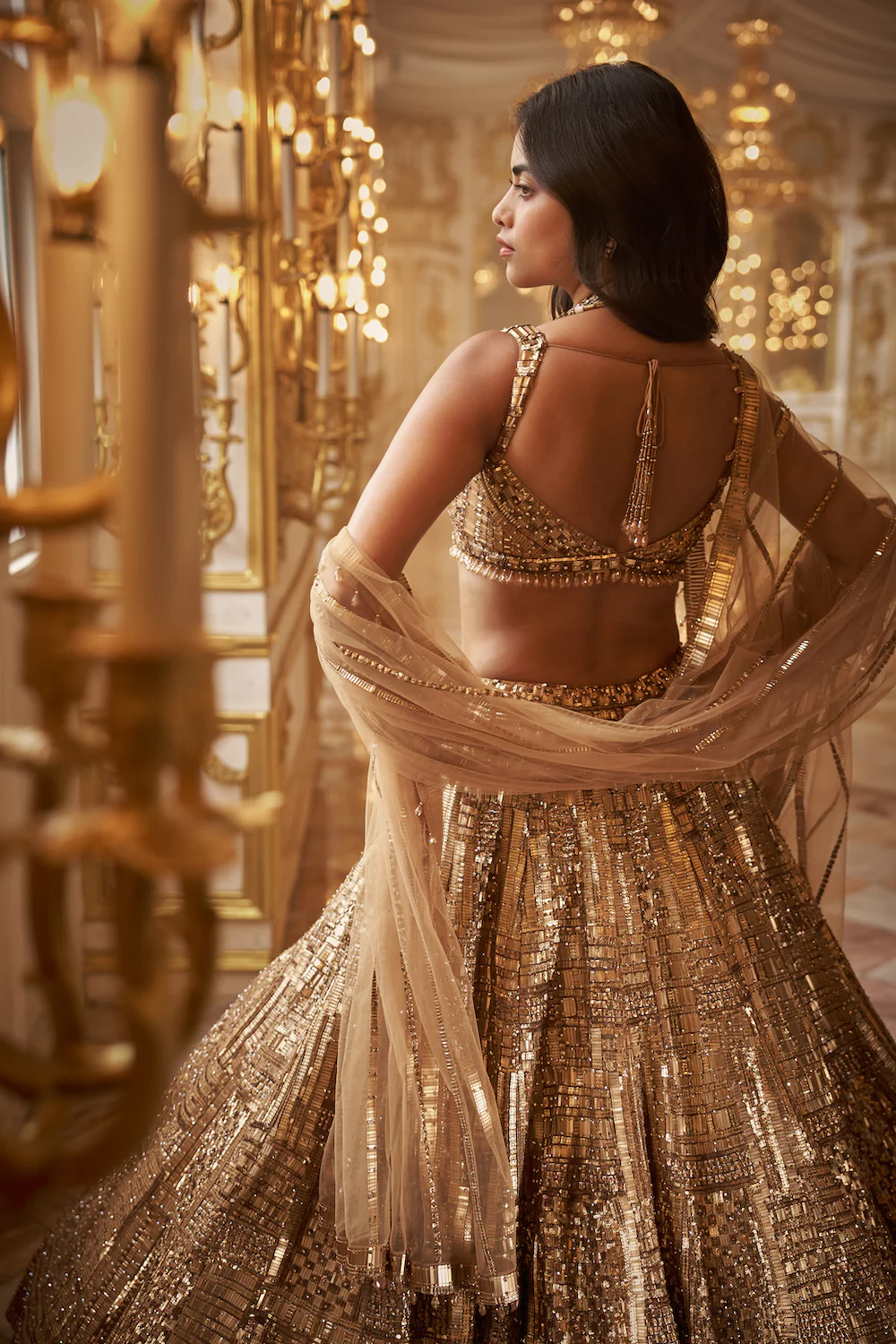 Antique Gold Lehenga Set - Image 4