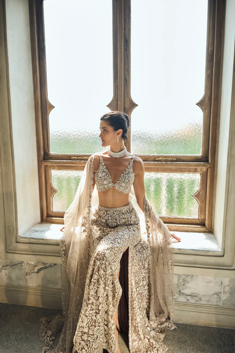 Ash Grey & Silver Skirt Set - Image 3