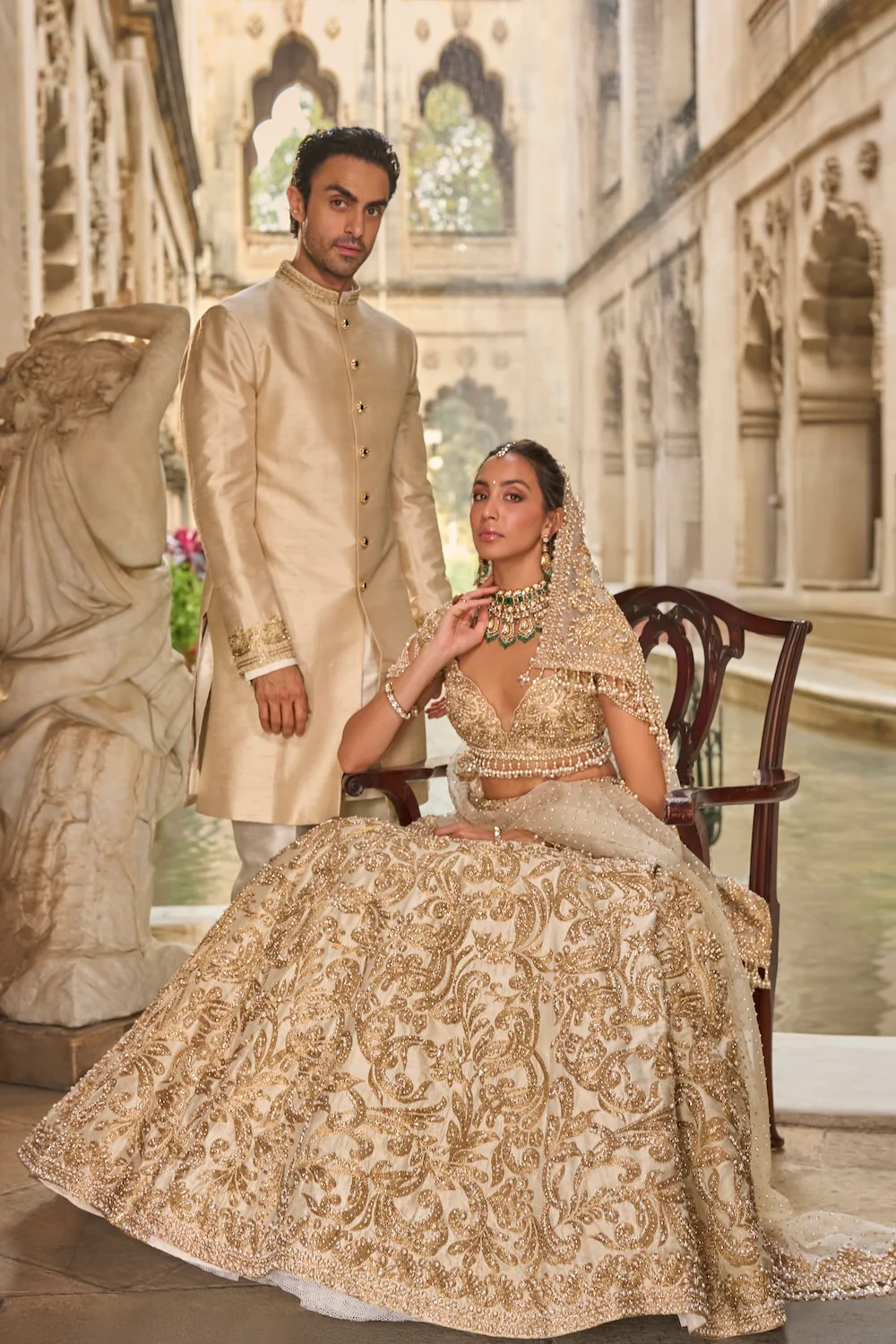 Beige & Gold Lehenga Set - Image 6