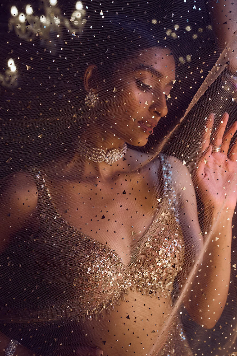Biscotti Gold Sequin Lehenga Set - Image 4