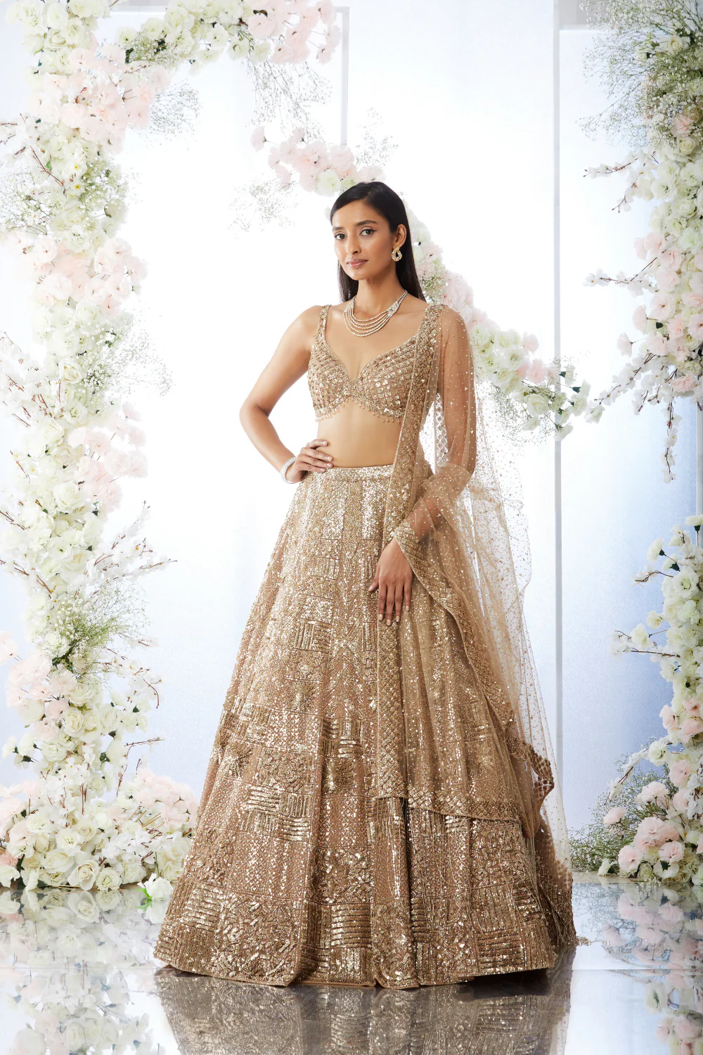 Biscotti Gold Sequin Lehenga Set - Image 5