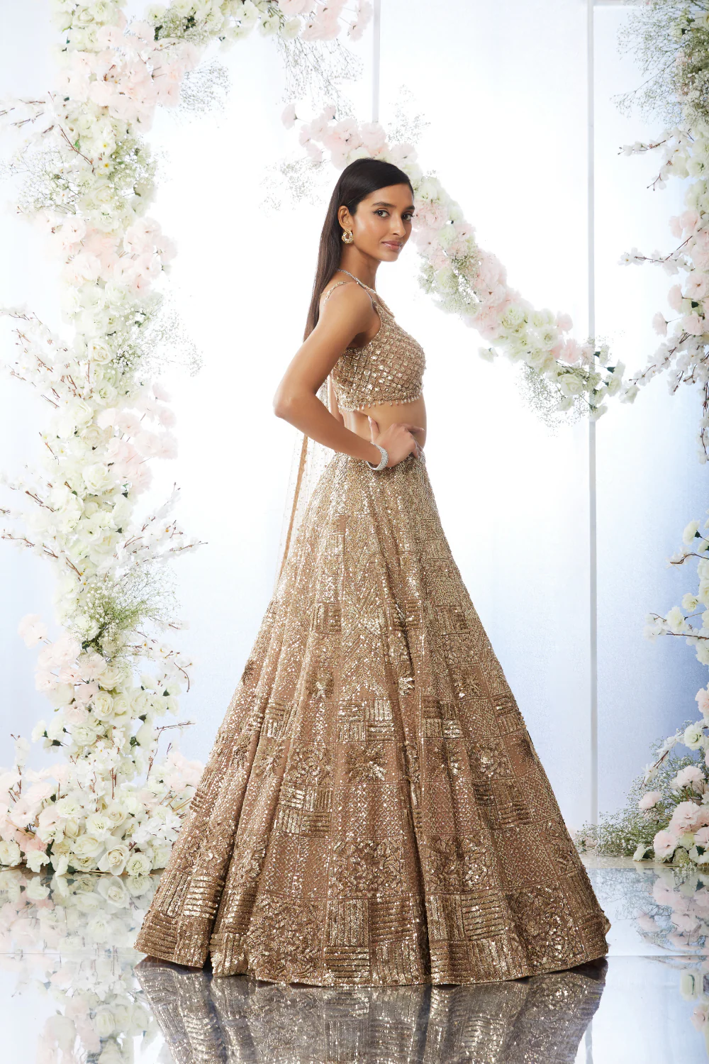 Biscotti Gold Sequin Lehenga Set - Image 6