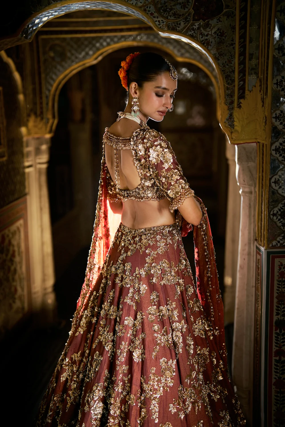 Bronze Gold Lehenga Set - Image 4