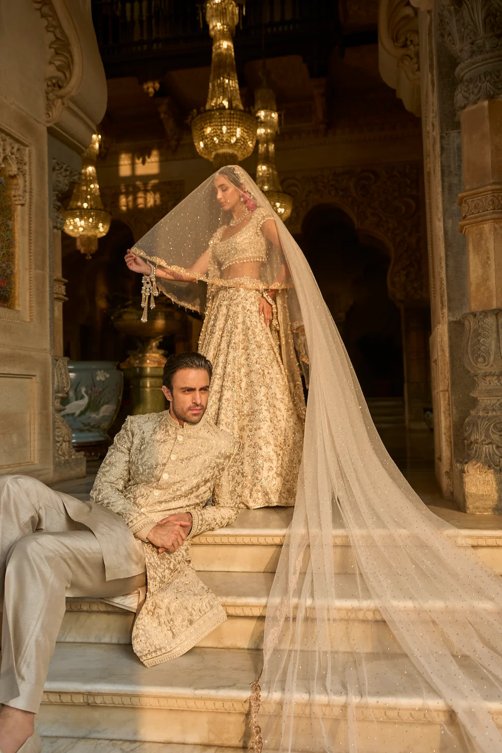 Champagne Gold Sherwani Set - Image 5