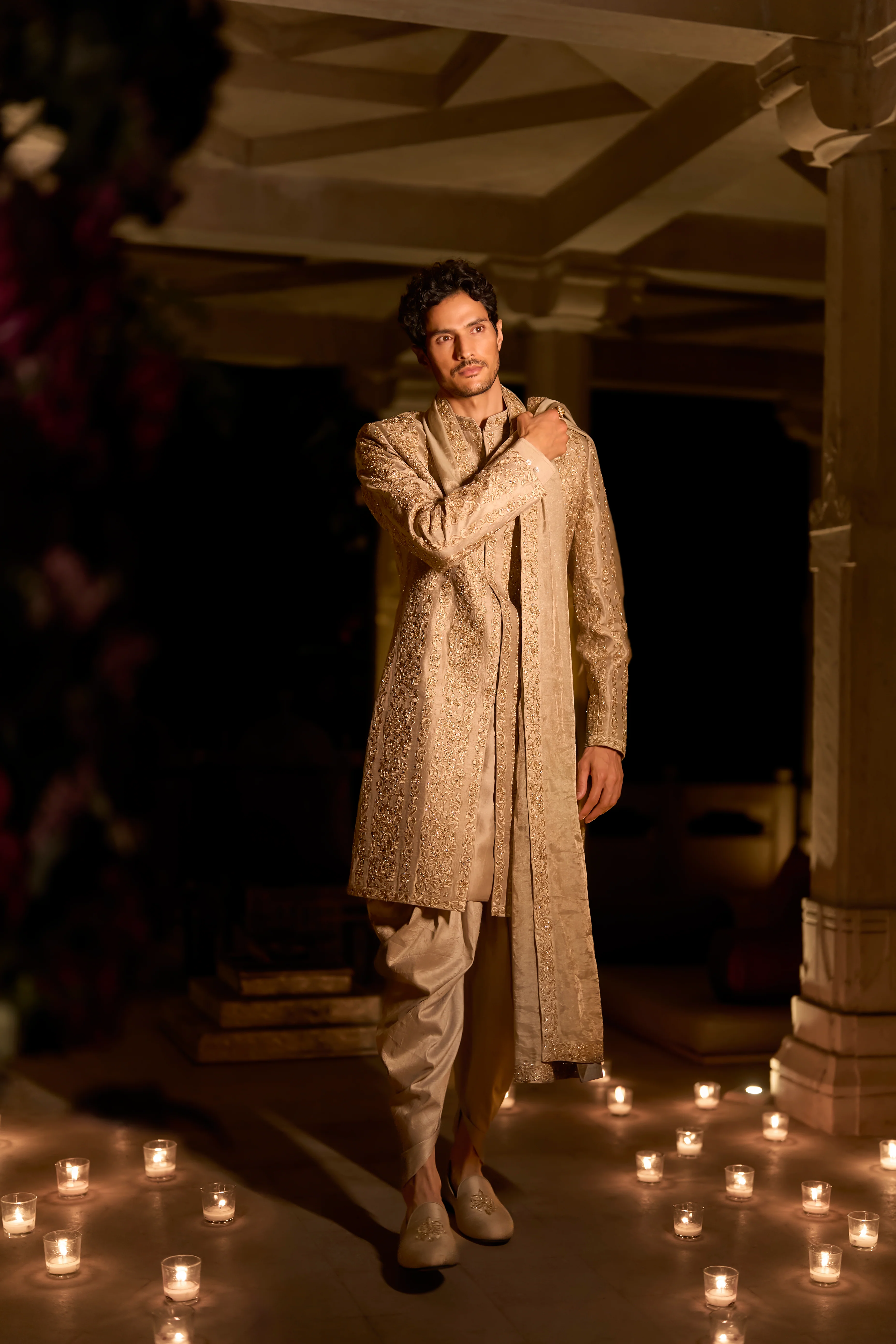 Champagne Gold Sherwani Set - Image 3