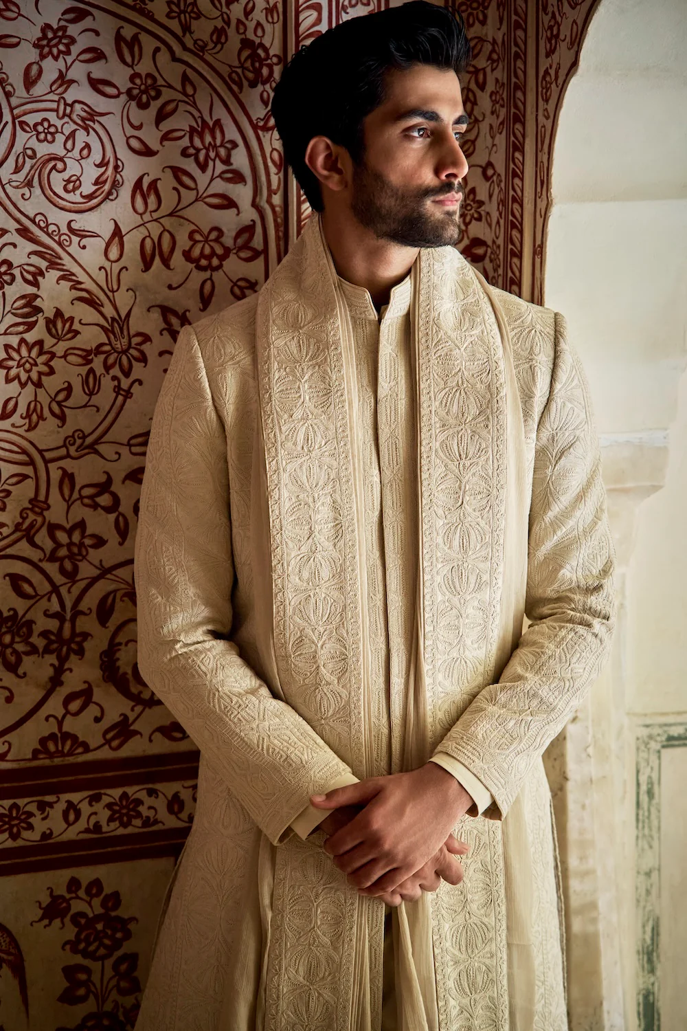 Champagne Gold Sherwani Set - Image 3