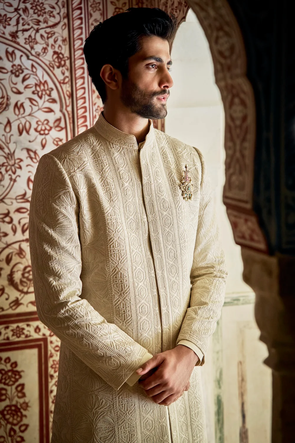 Champagne Gold Sherwani Set - Image 4