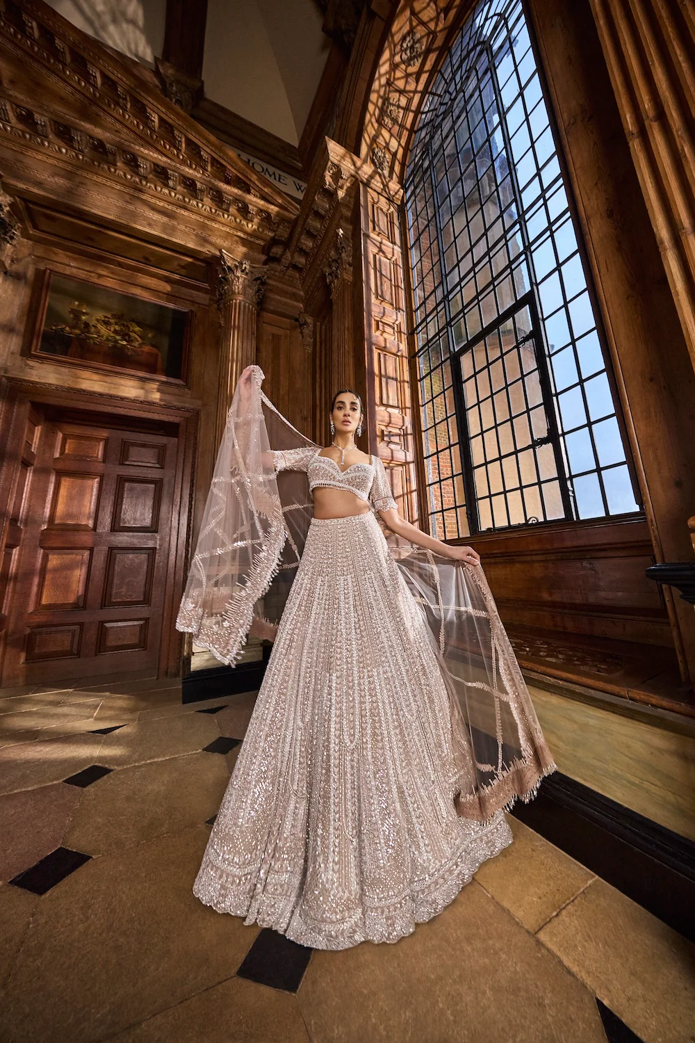 Champagne Pearl Lehenga Set - Image 4