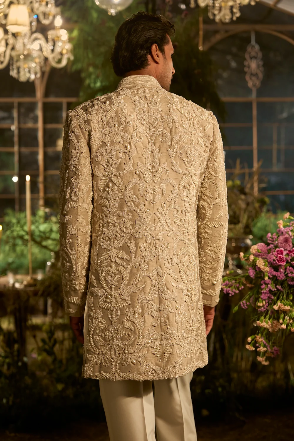Champagne Pearl Sherwani Set - Image 4