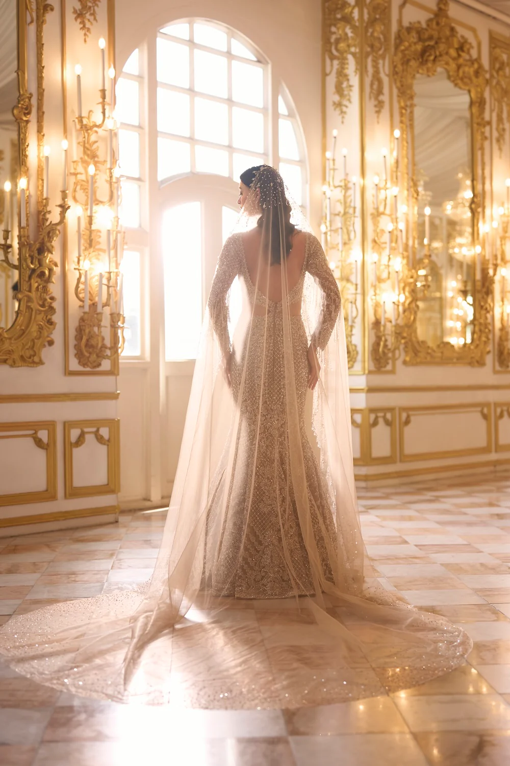 Champagne Sequin Gown - Image 2