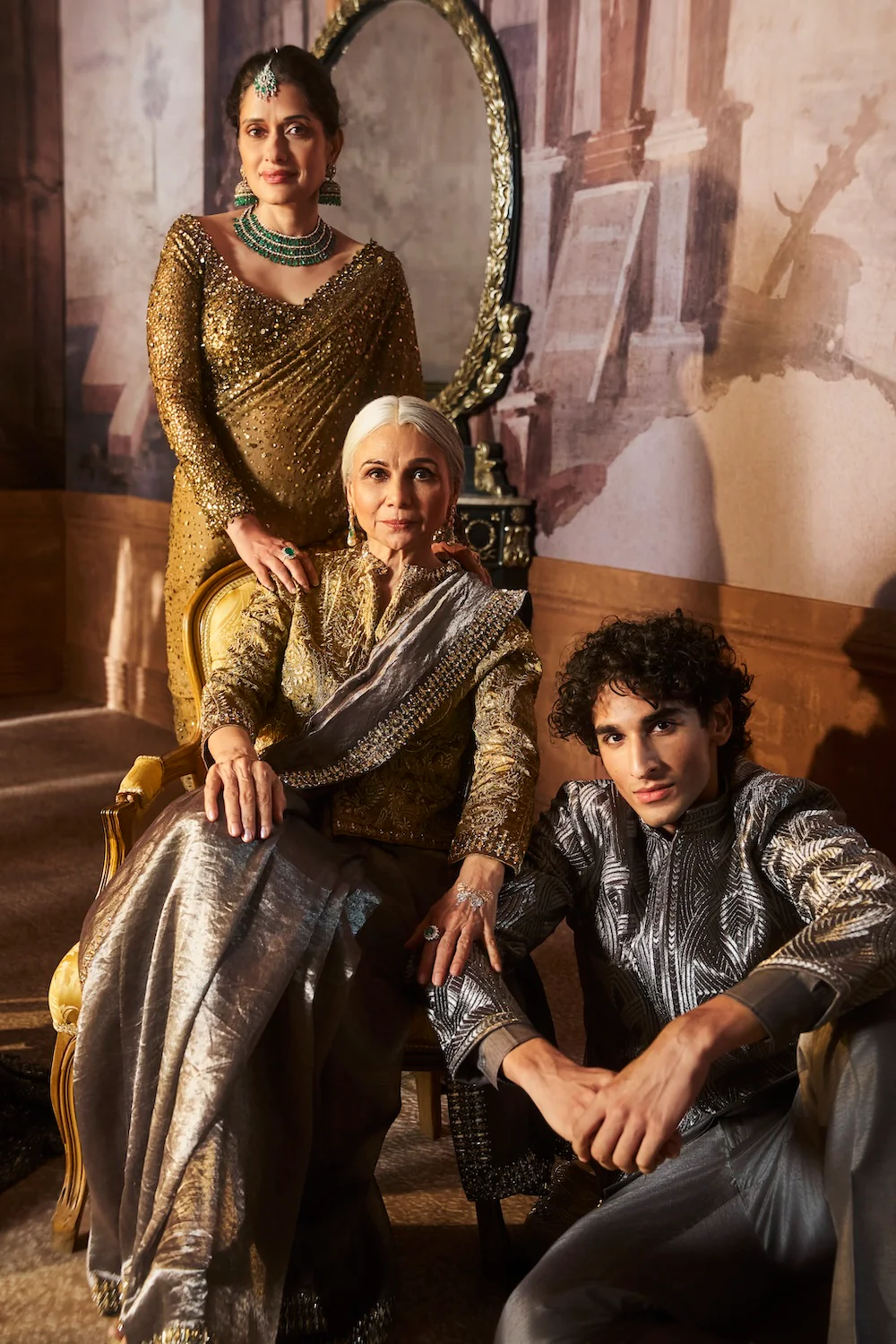 Charcoal Metallic Sherwani Set - Image 3