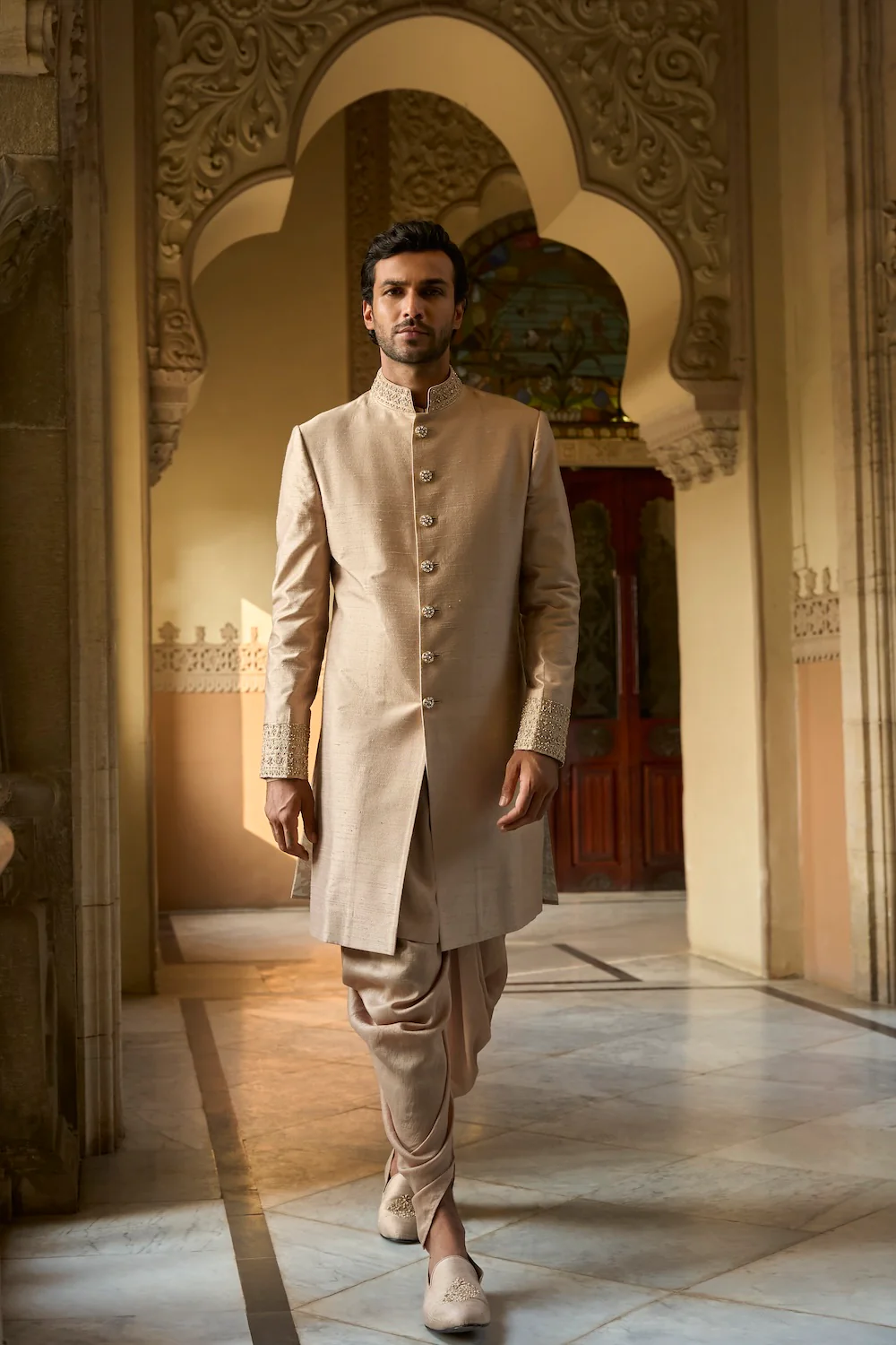 Coffee Gold Sherwani Set - Image 3