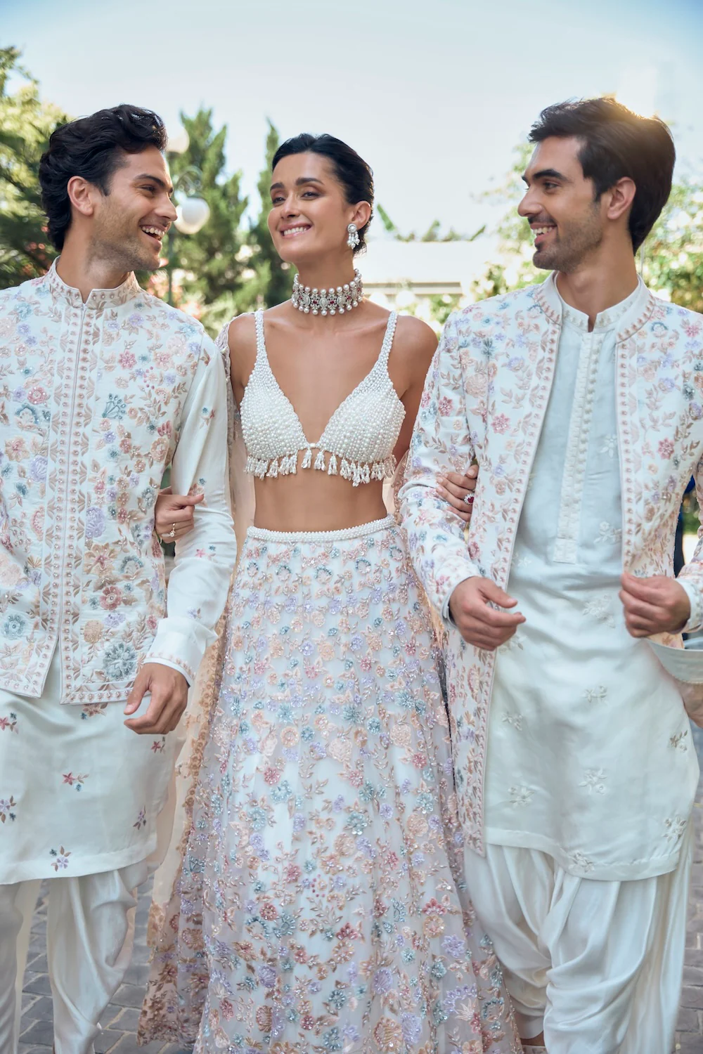 Multi-Coloured Open Sherwani Set - Image 6