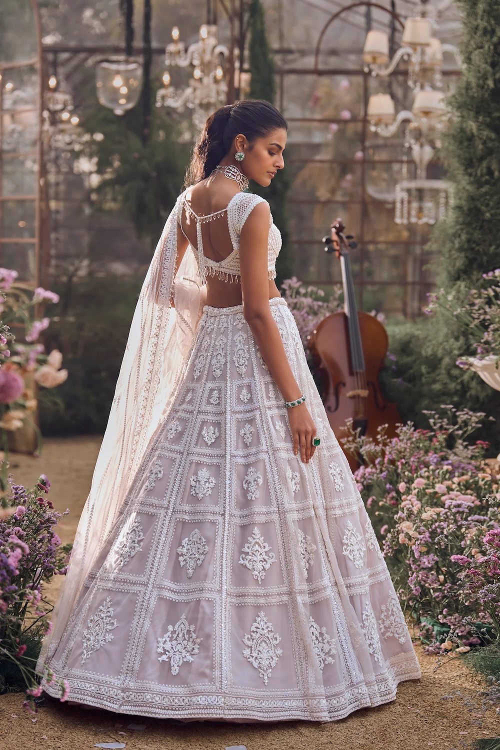 Ice Grey Dori Lehenga Set - Image 5