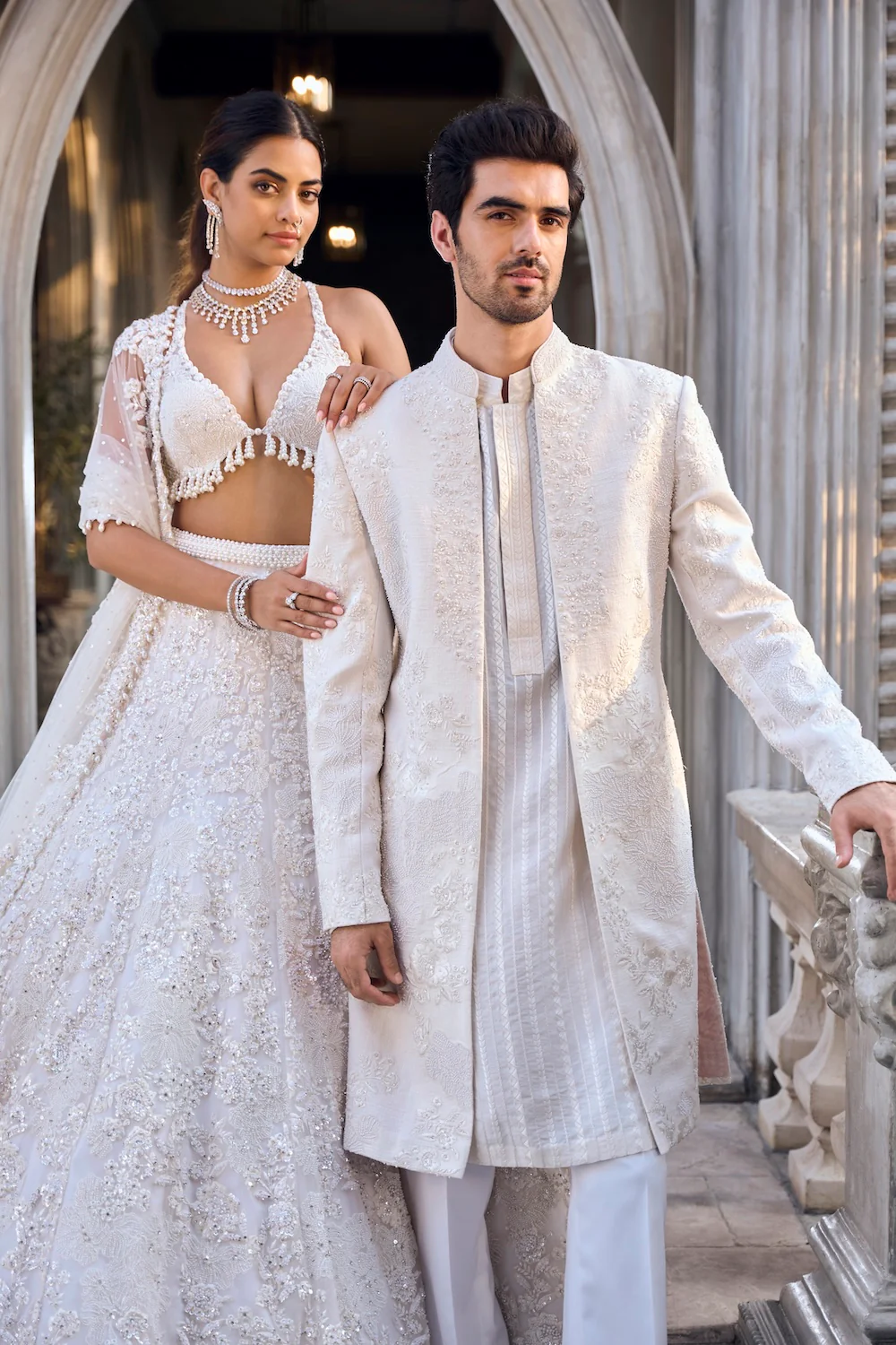 Ivory Floral Lehenga Set - Image 5