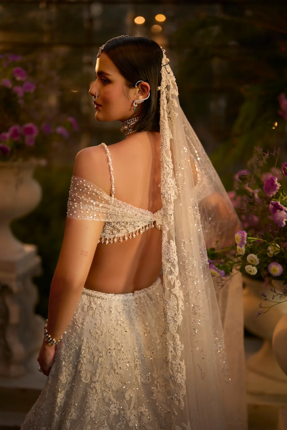 Ivory Floral Lehenga Set - Image 7