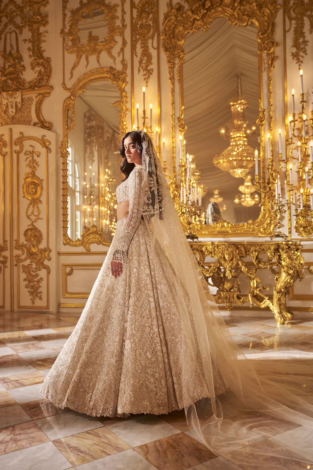 Ivory Floral Lehenga Set - Image 3