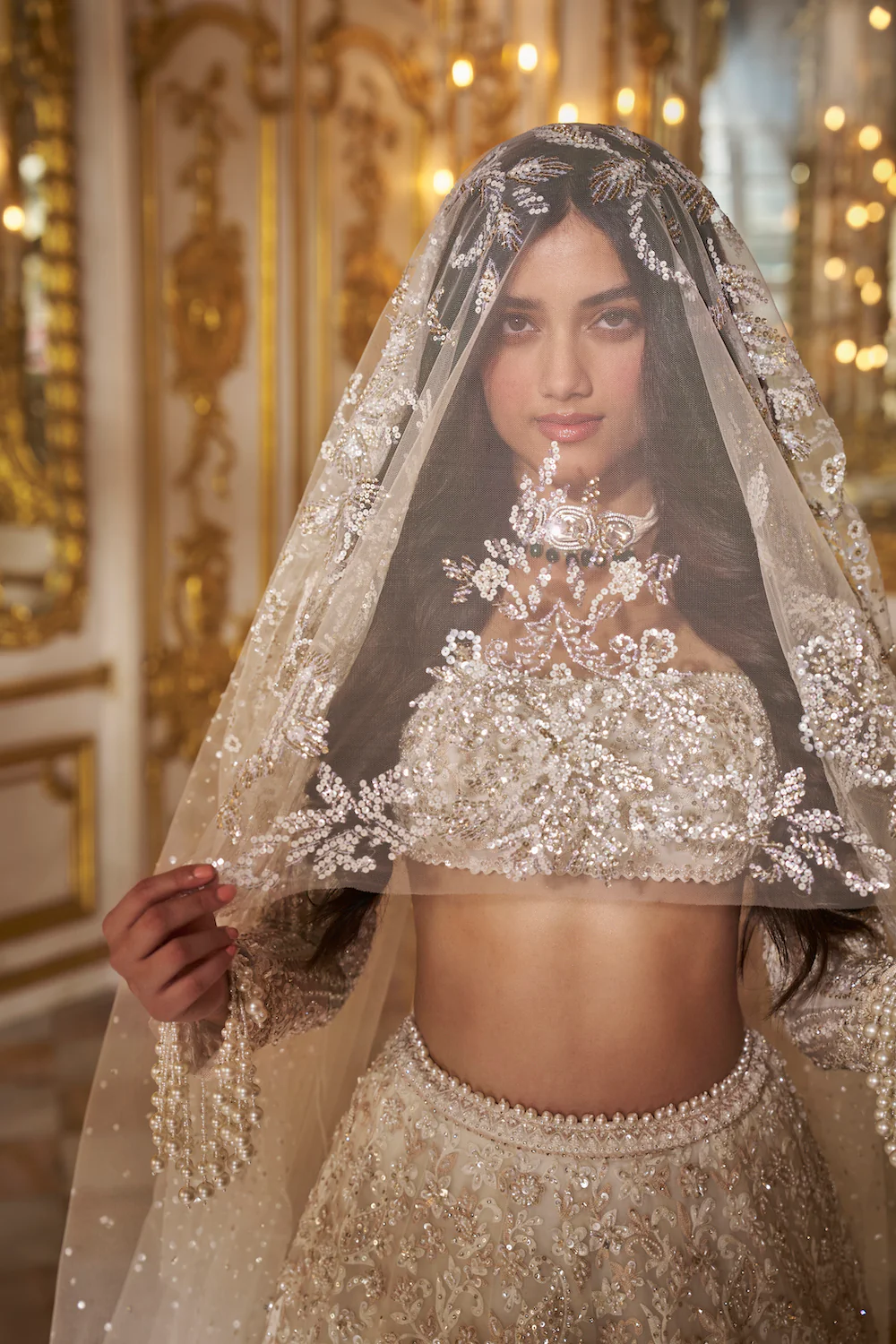 Ivory Floral Lehenga Set - Image 5