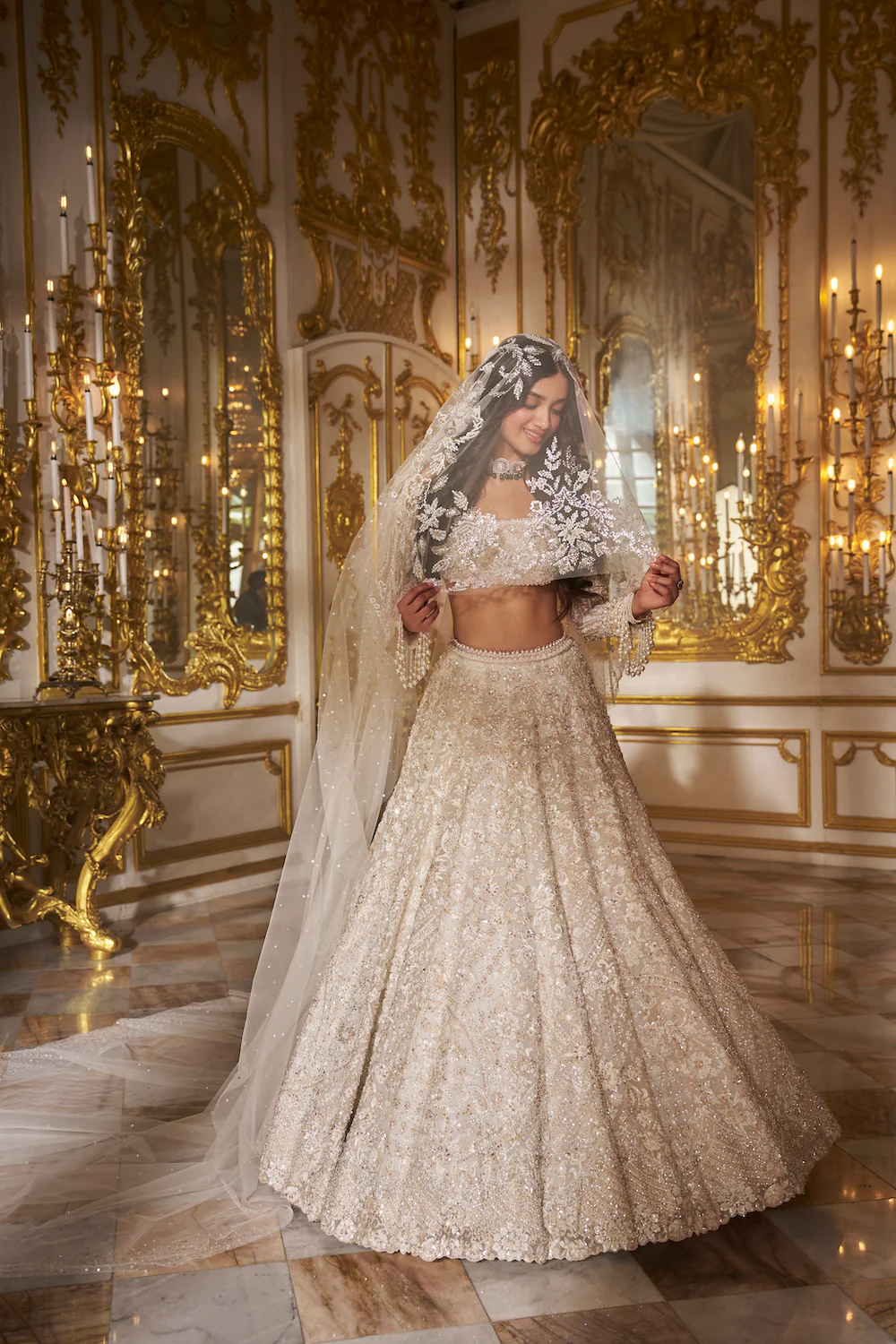 Ivory Floral Lehenga Set - Image 6
