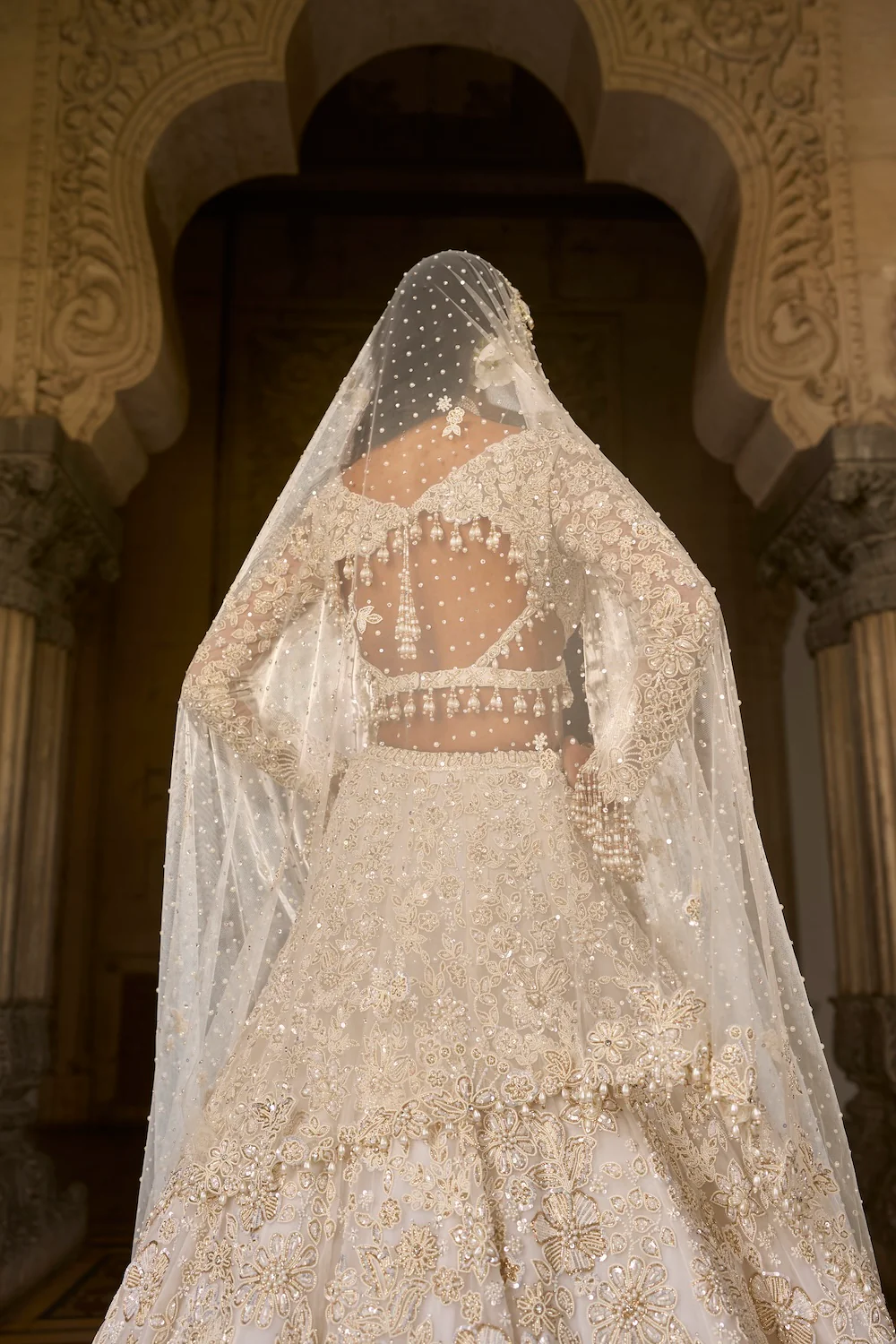 Ivory Gold Sequin Lehenga Set - Image 5