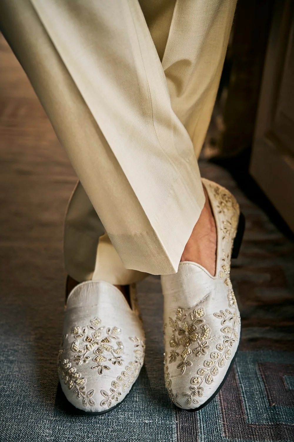 Ivory Gold Sherwani Set - Image 5