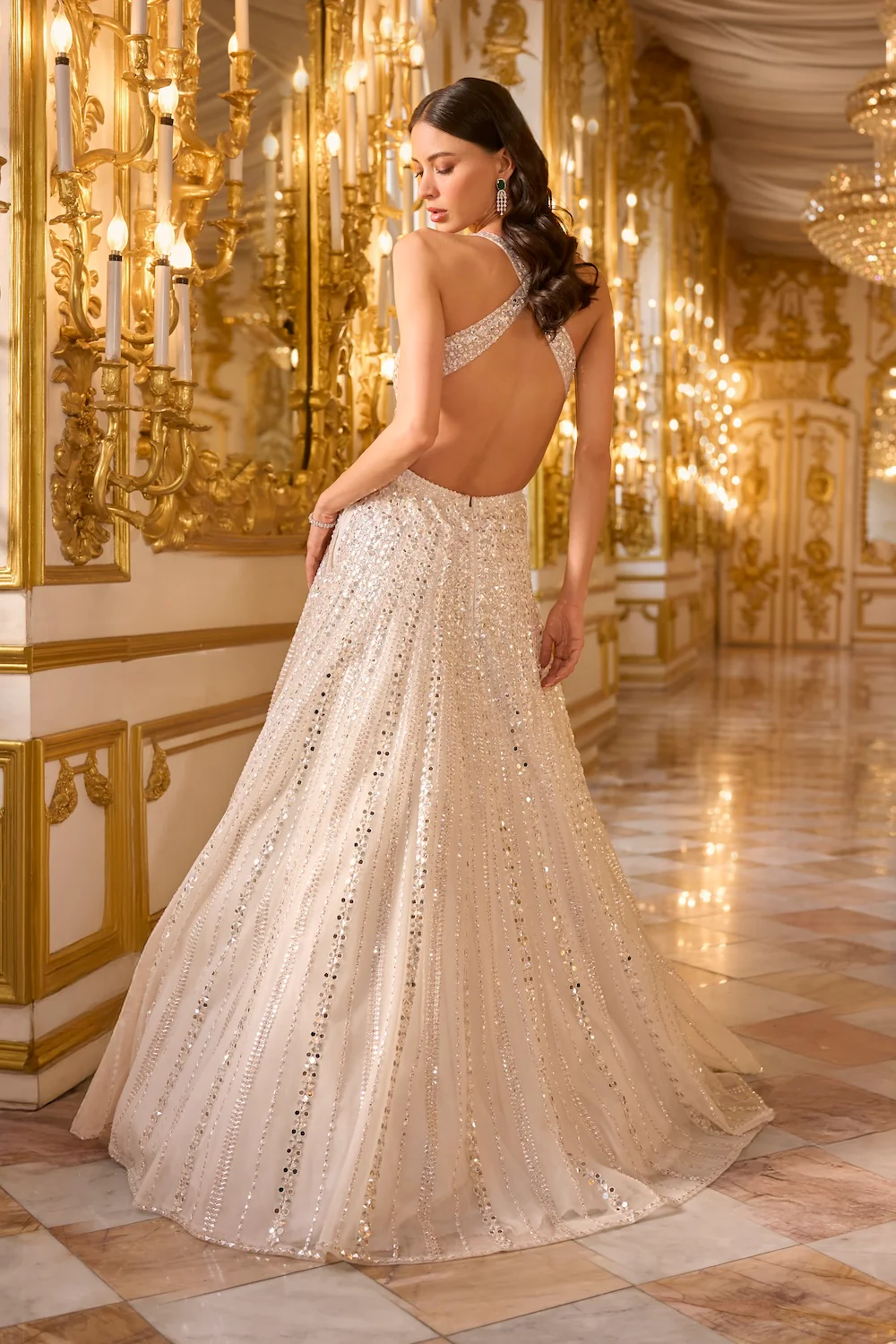 Ivory Sequin Gown - Image 5