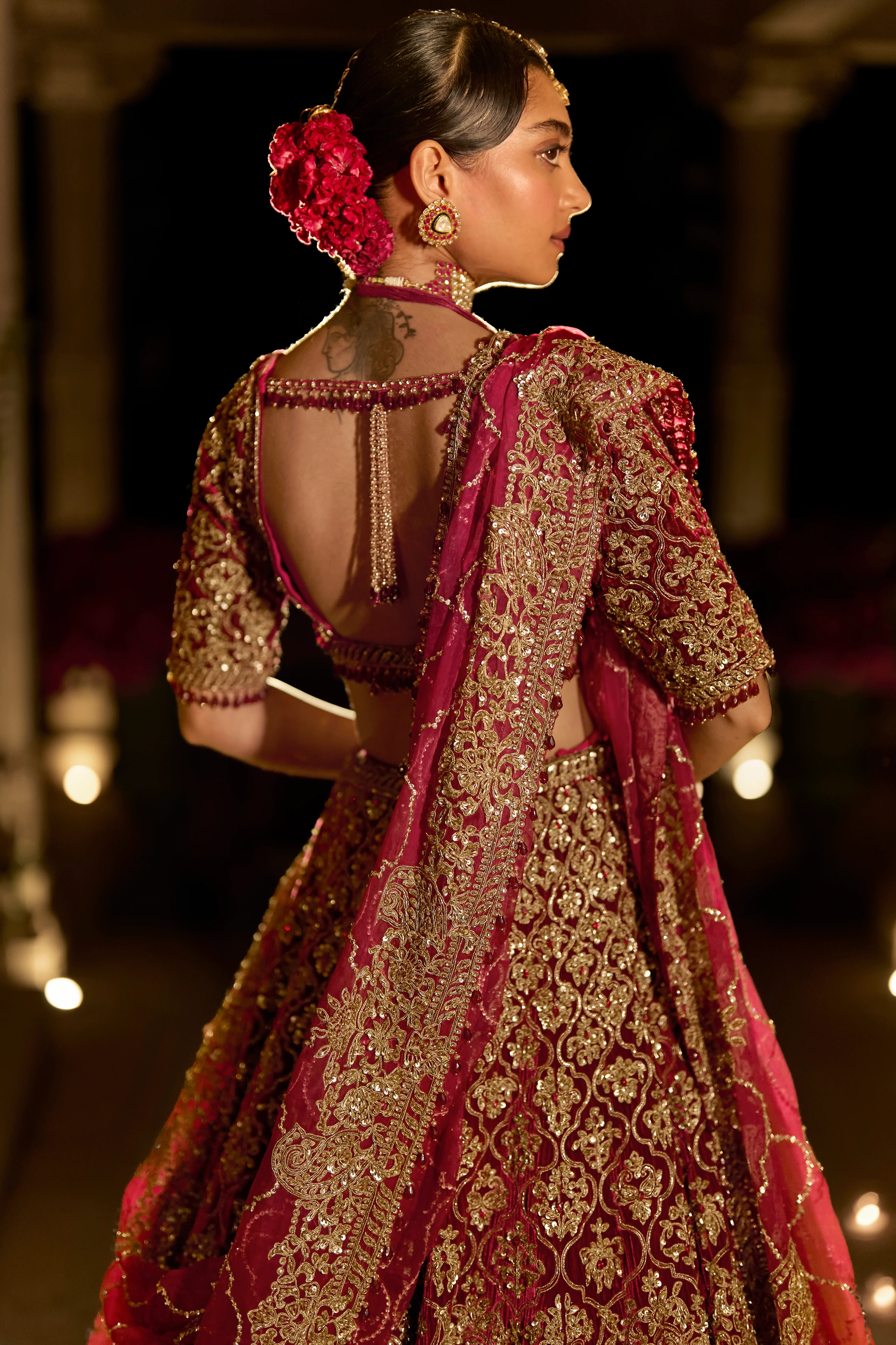 Maroon Zardosi Lehenga Set - Image 3