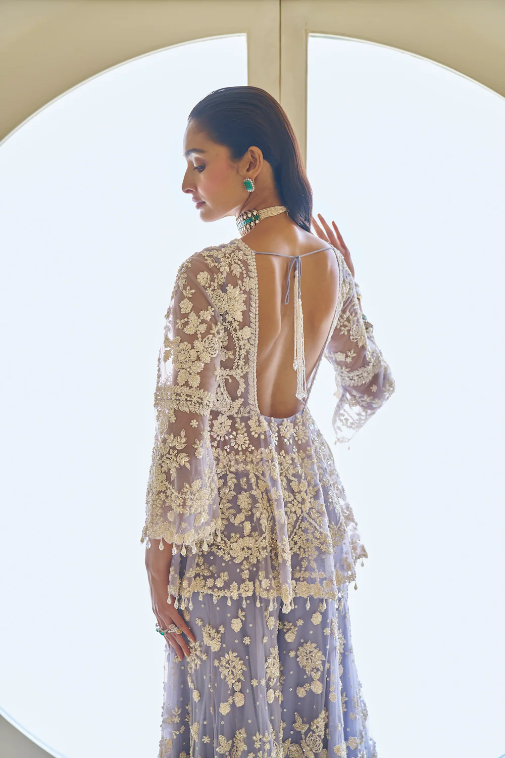 Mauve Pearl Sharara Set - Image 6