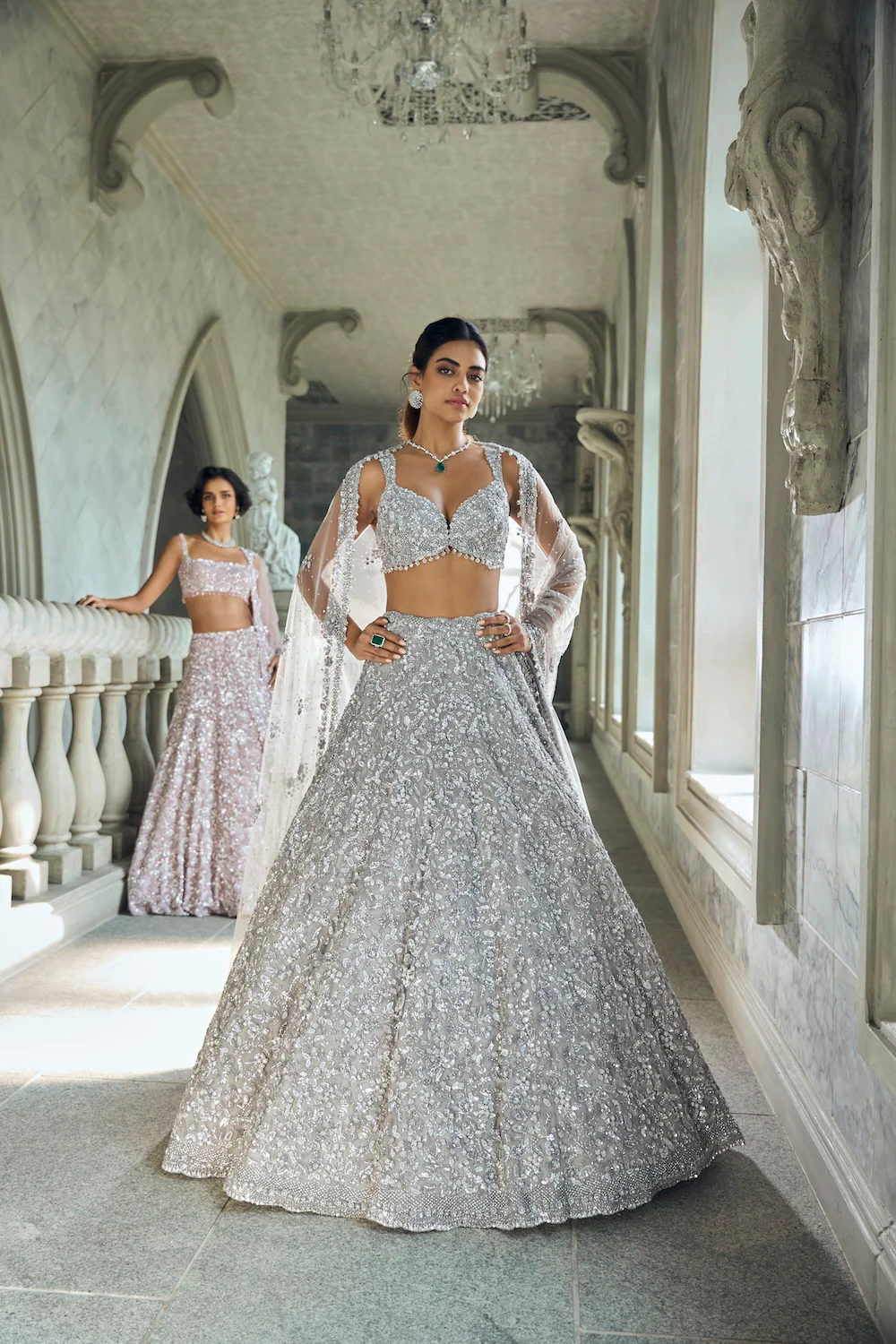 Mauve Sequin Lehenga Set - Image 4
