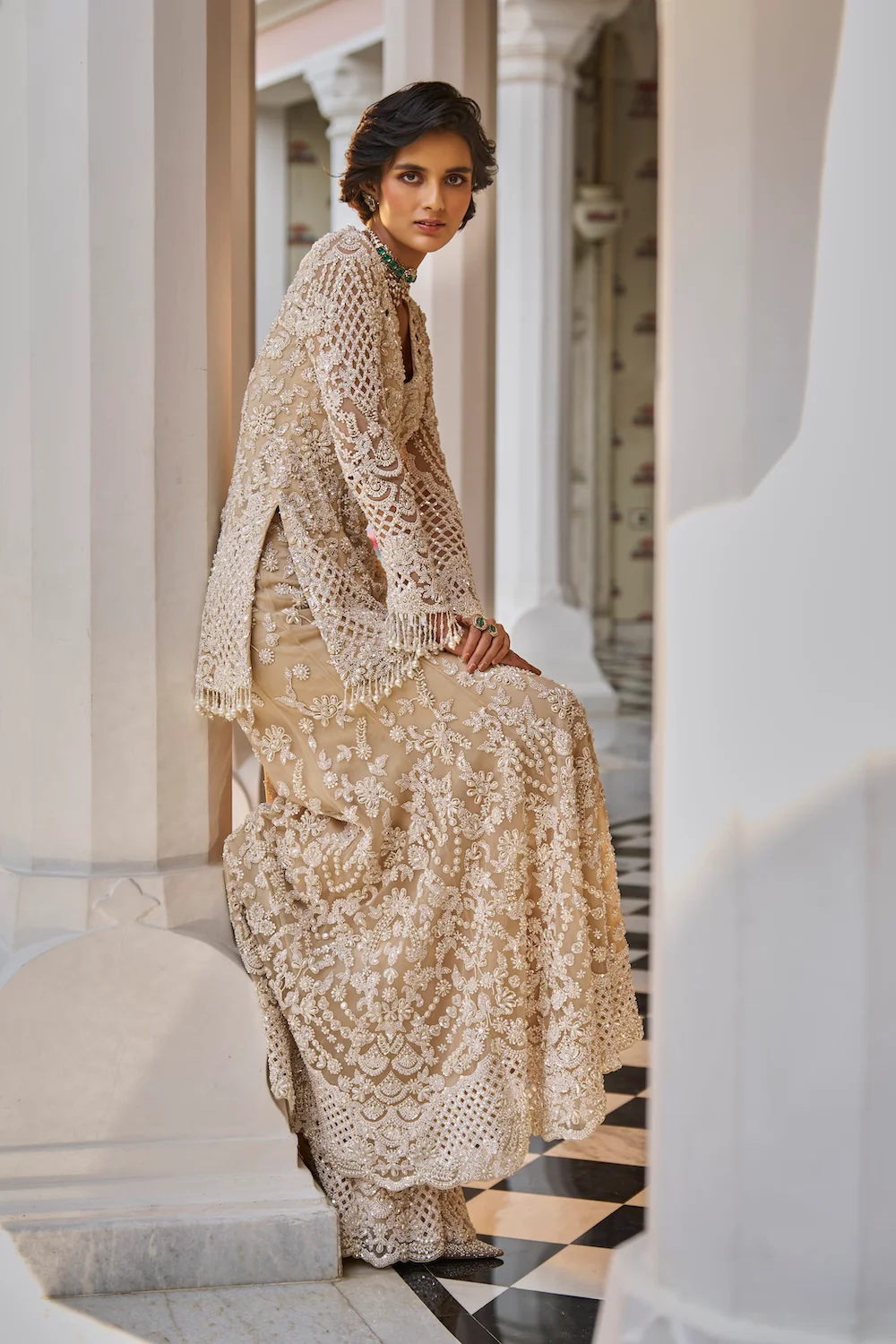 Nude Pearl Sharara Set - Image 2