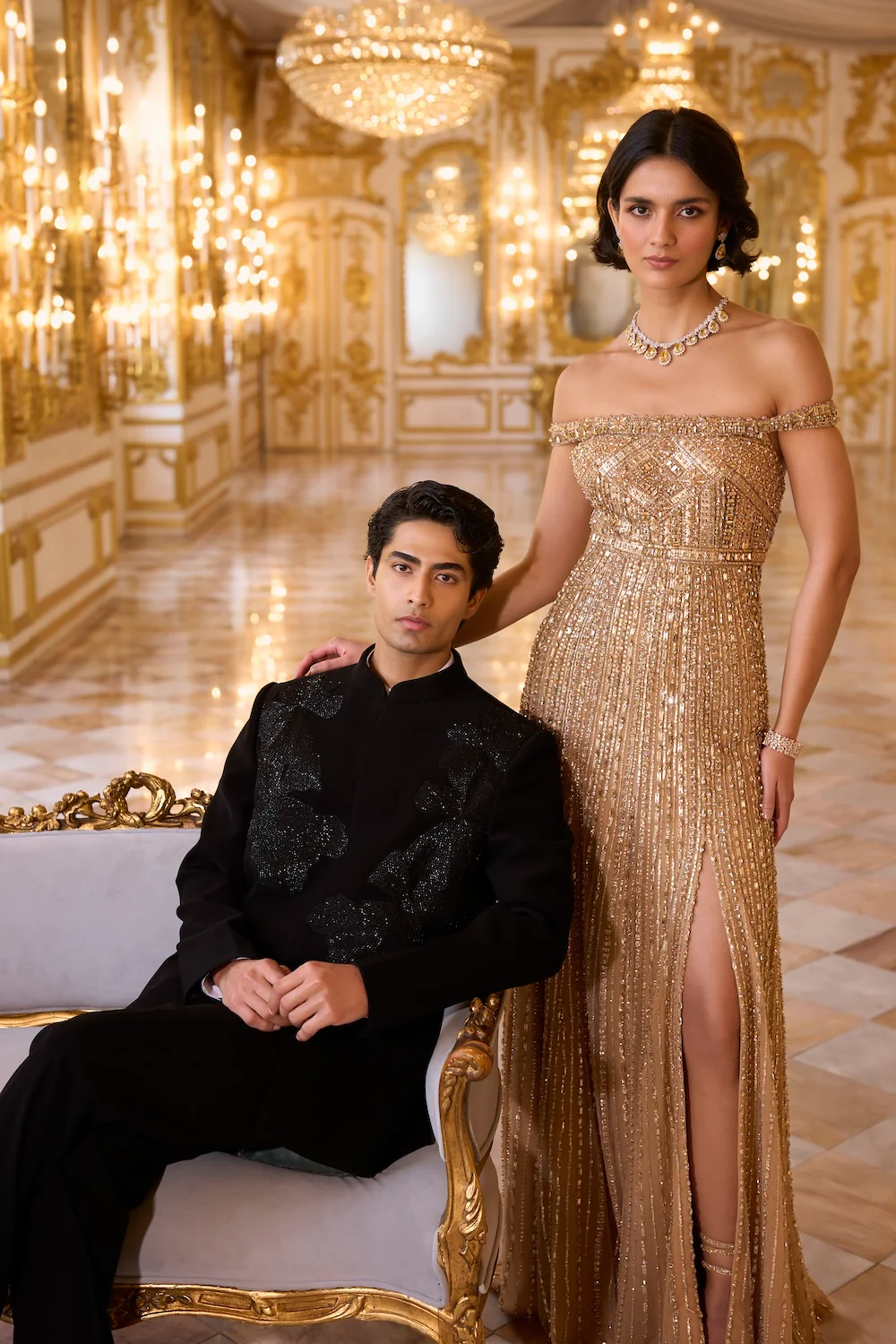 Off Shoulder Gold Gown - Image 6