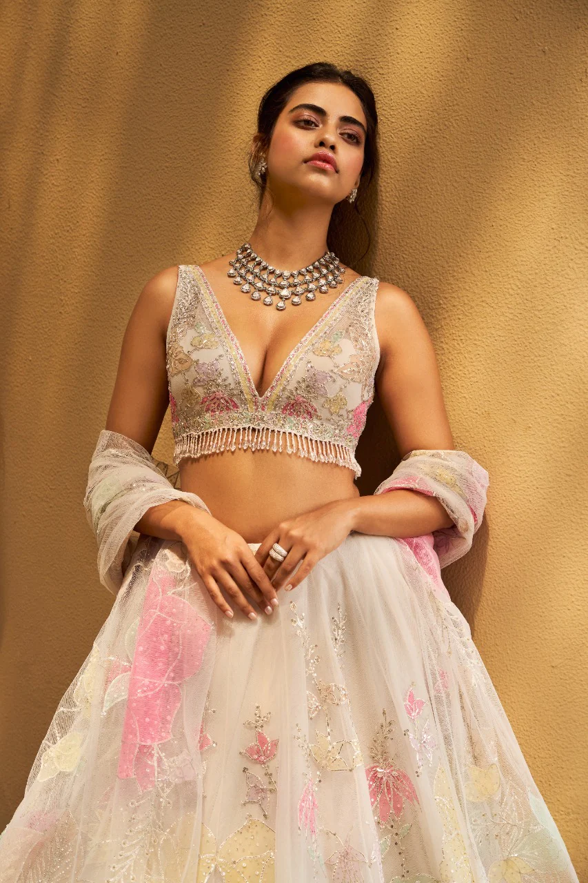 Pastel Floral Lehenga Set - Image 4