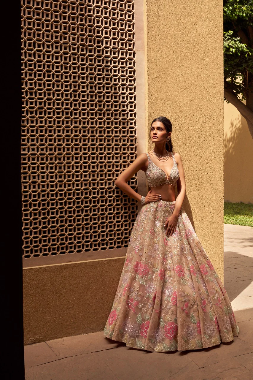 Pastel Floral Lehenga Set - Image 3