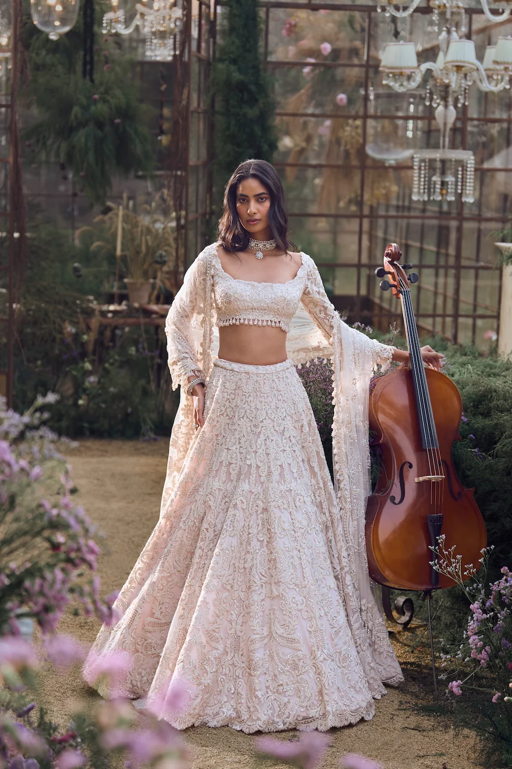 Powder Peach Dori Lehenga Set - Image 2