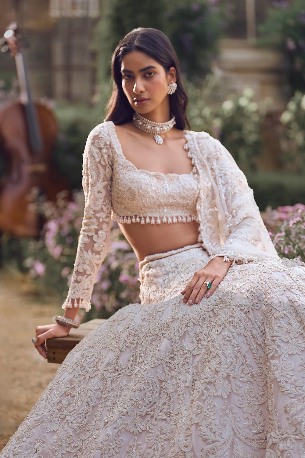 Powder Peach Dori Lehenga Set - Image 5