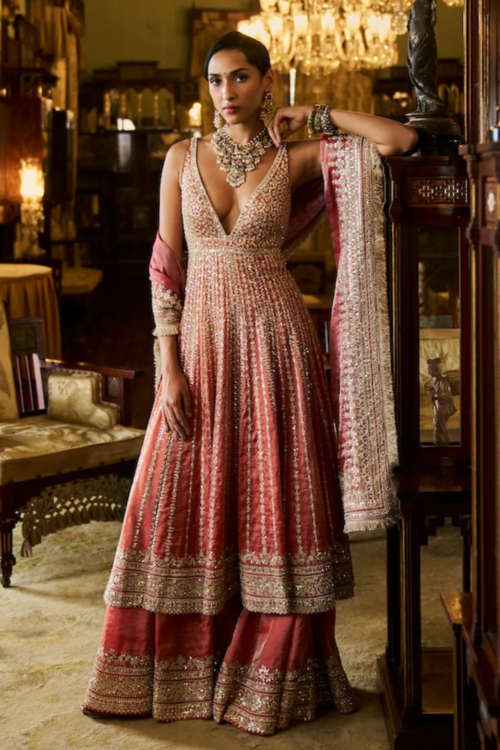 Rakul Preet Singh In Burnt Orange Gota Patti Sharara Set - Image 2
