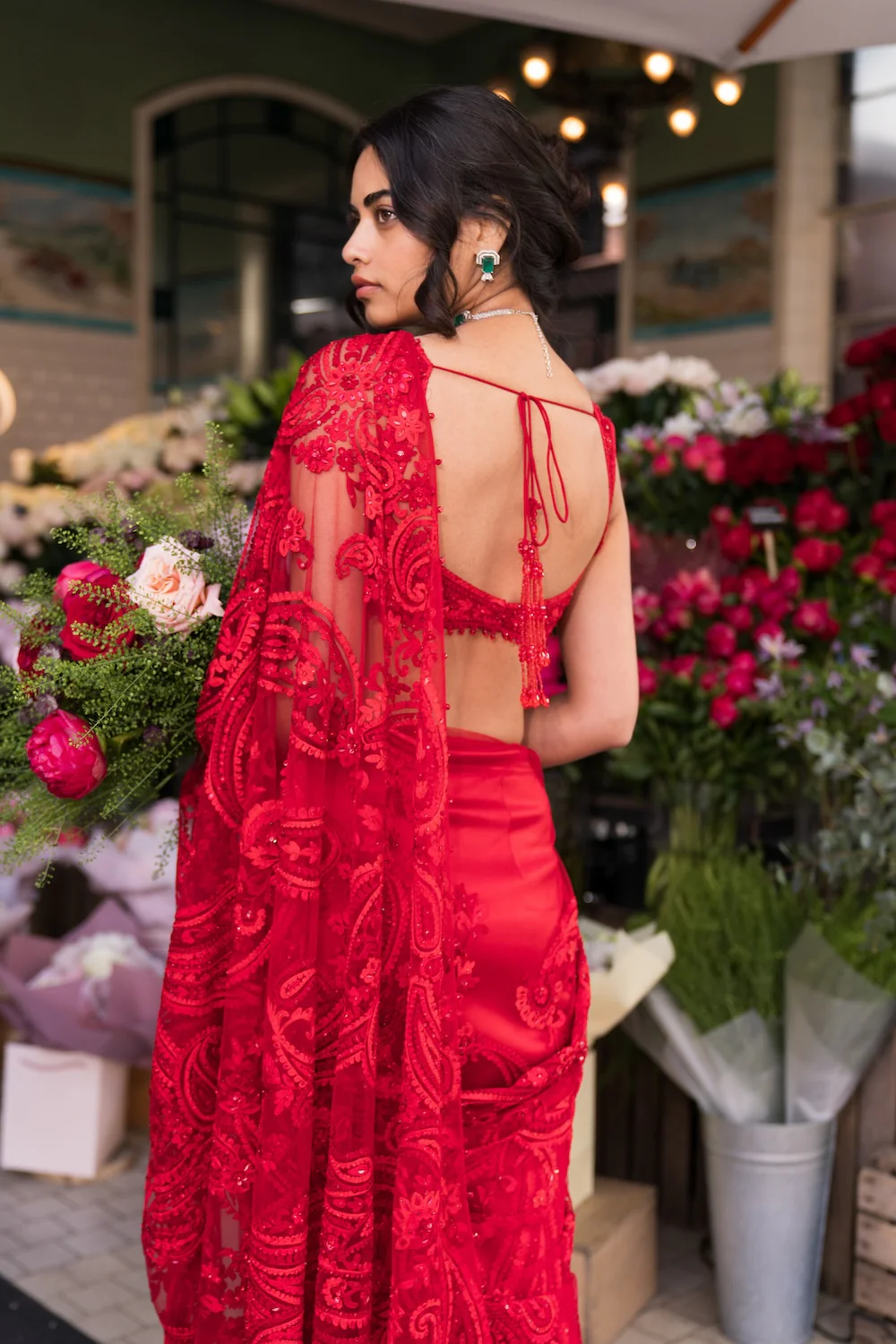 Red Dori Saree - Image 6