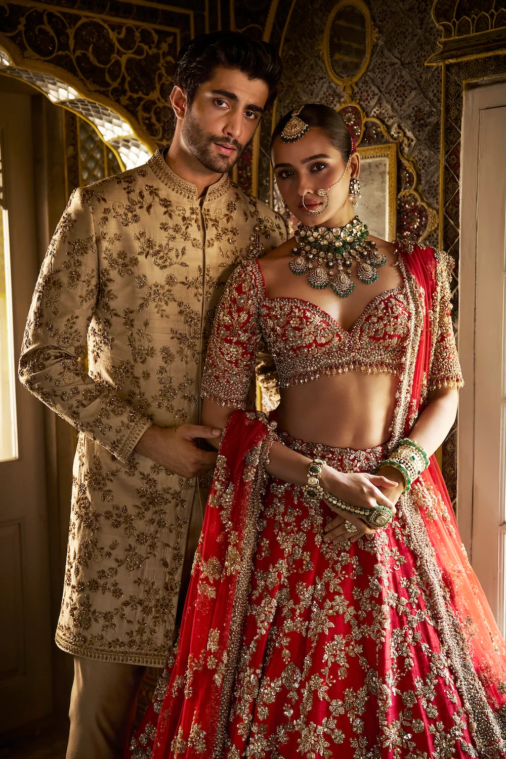 Red Zardosi Lehenga Set - Image 4