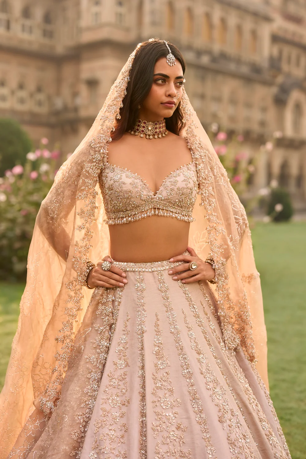 Rose Gold Lehenga Set - Image 4
