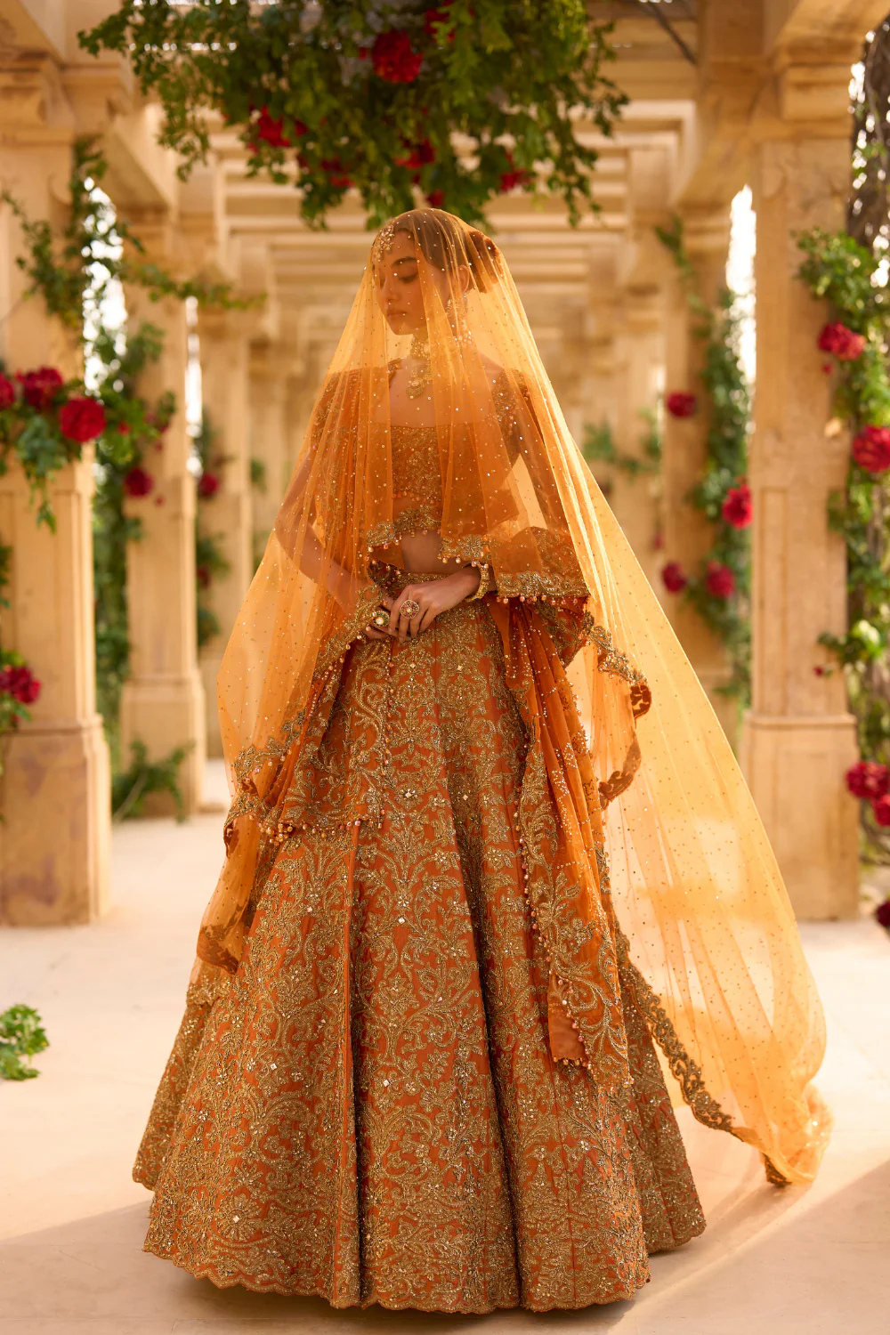 Rust Zardosi Lehenga Set - Image 2