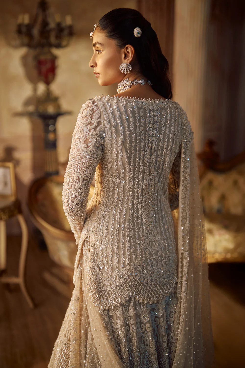 Vinatge Ivory Pearl Lehenga Set - Image 4