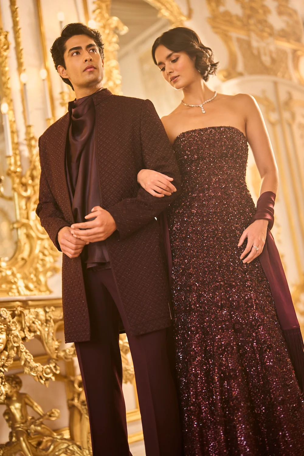 Wine Open Sherwani Set - Image 6